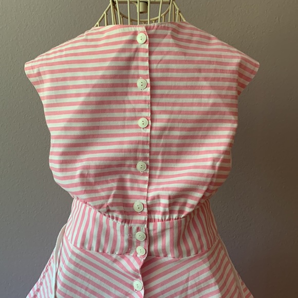 📍FIRM📍80’s VTG 💕Striped Fit-n-Flare Gorgeous Retro - Picture 9 of 16